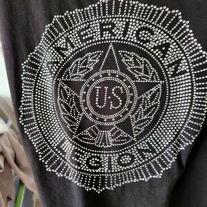 Women's Rinestone Bling American legion Top